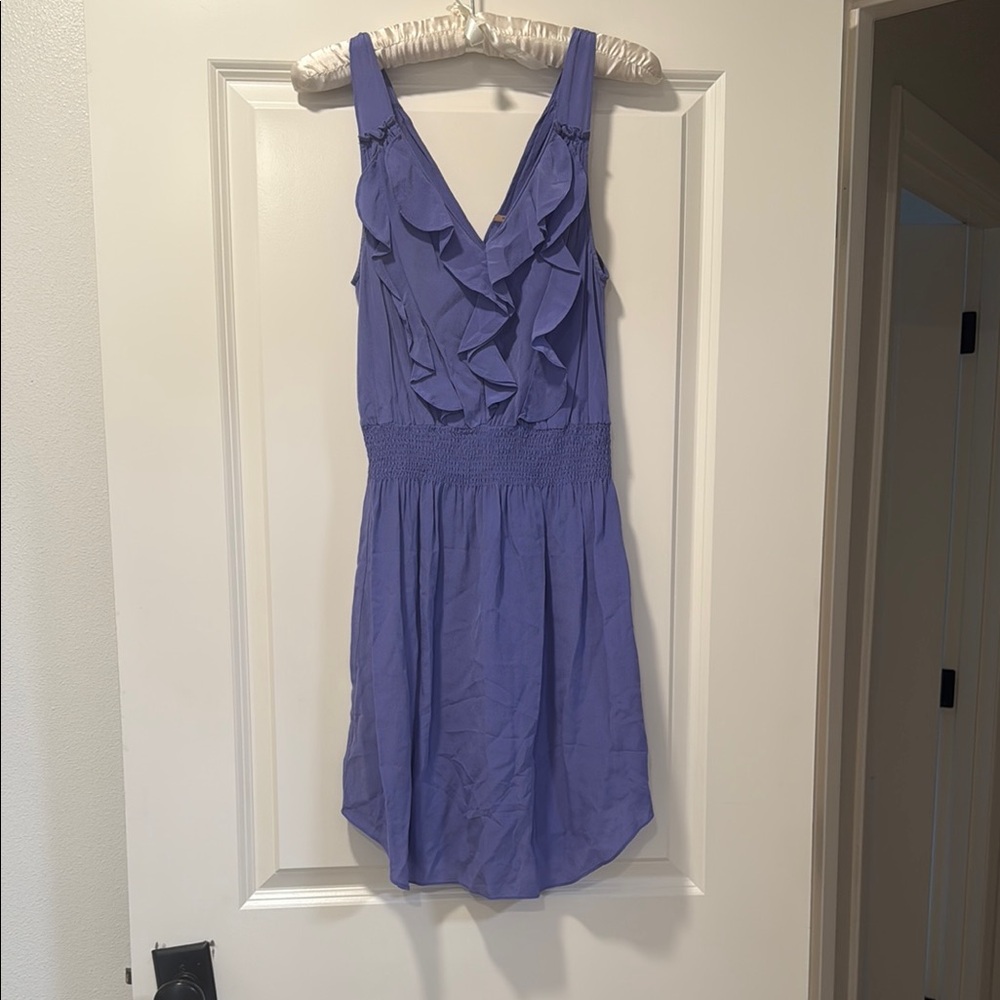 Rebecca Taylor Silk Purple Ruffle Dress
